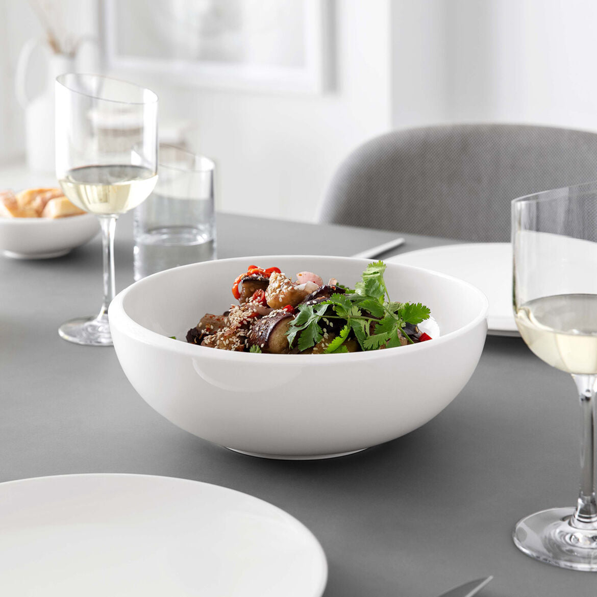 New Moon - White Medium Round Vegetable Bowl