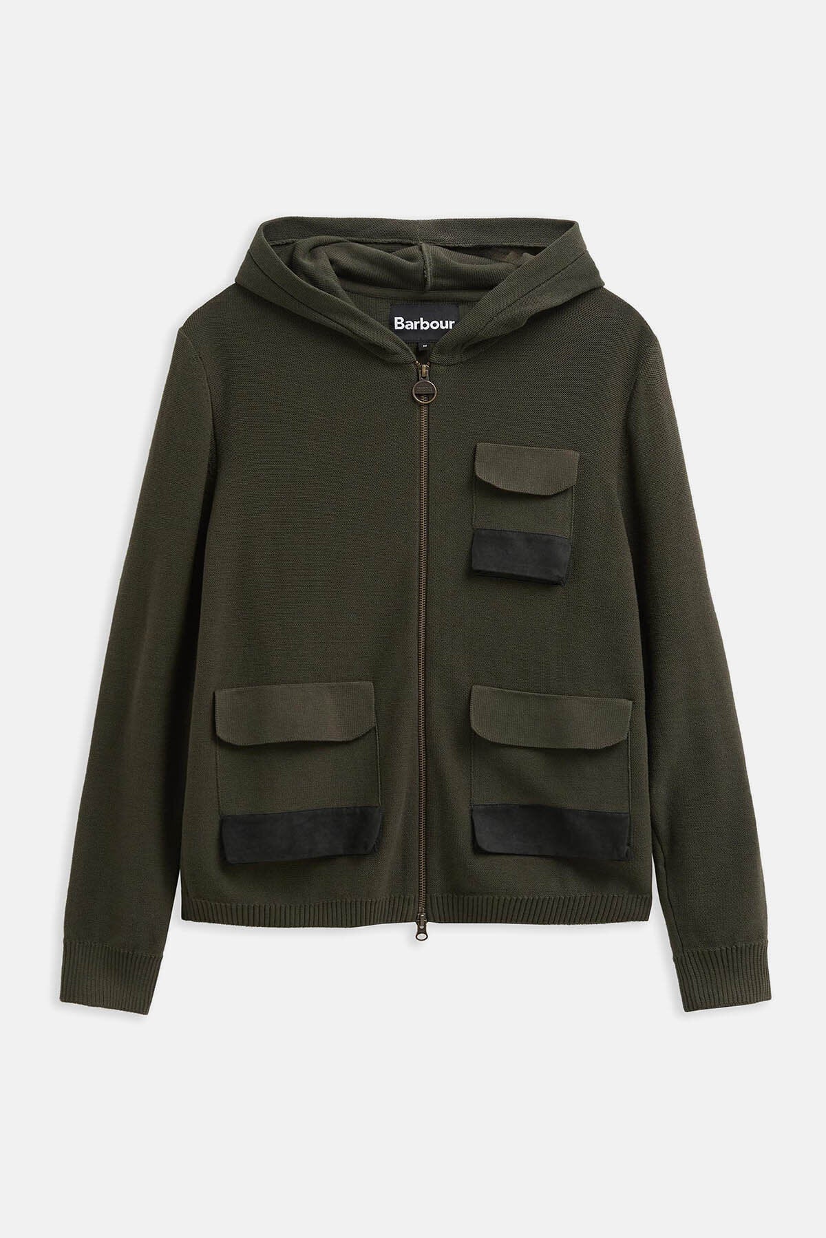 Multi-Pocket Knitted Hoodie