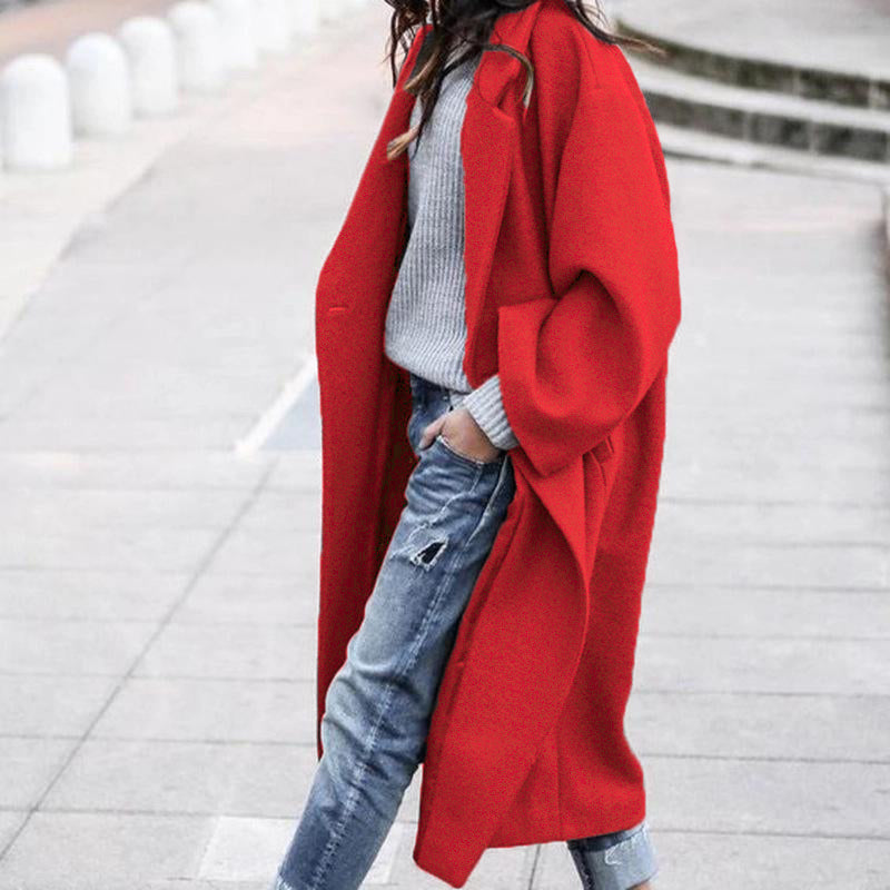 🔥Solo 36 rimasti in magazzino - Cappotto Oversize Retrò Casual Tinta Unita Antivento Caldo