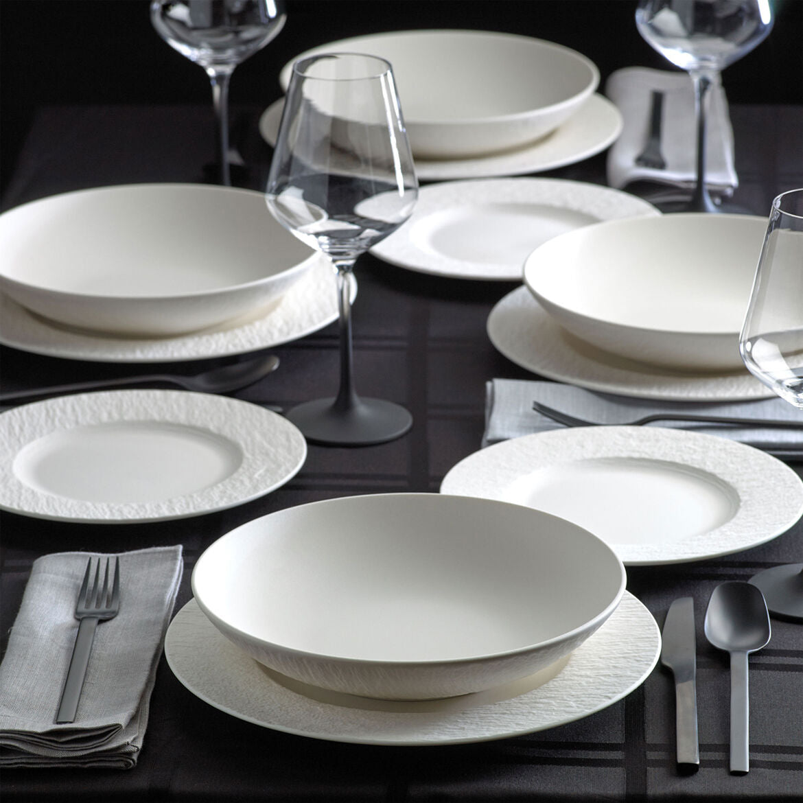Manufacture Rock Blanc - Tafelservice für 4 Personen (12-teilig)