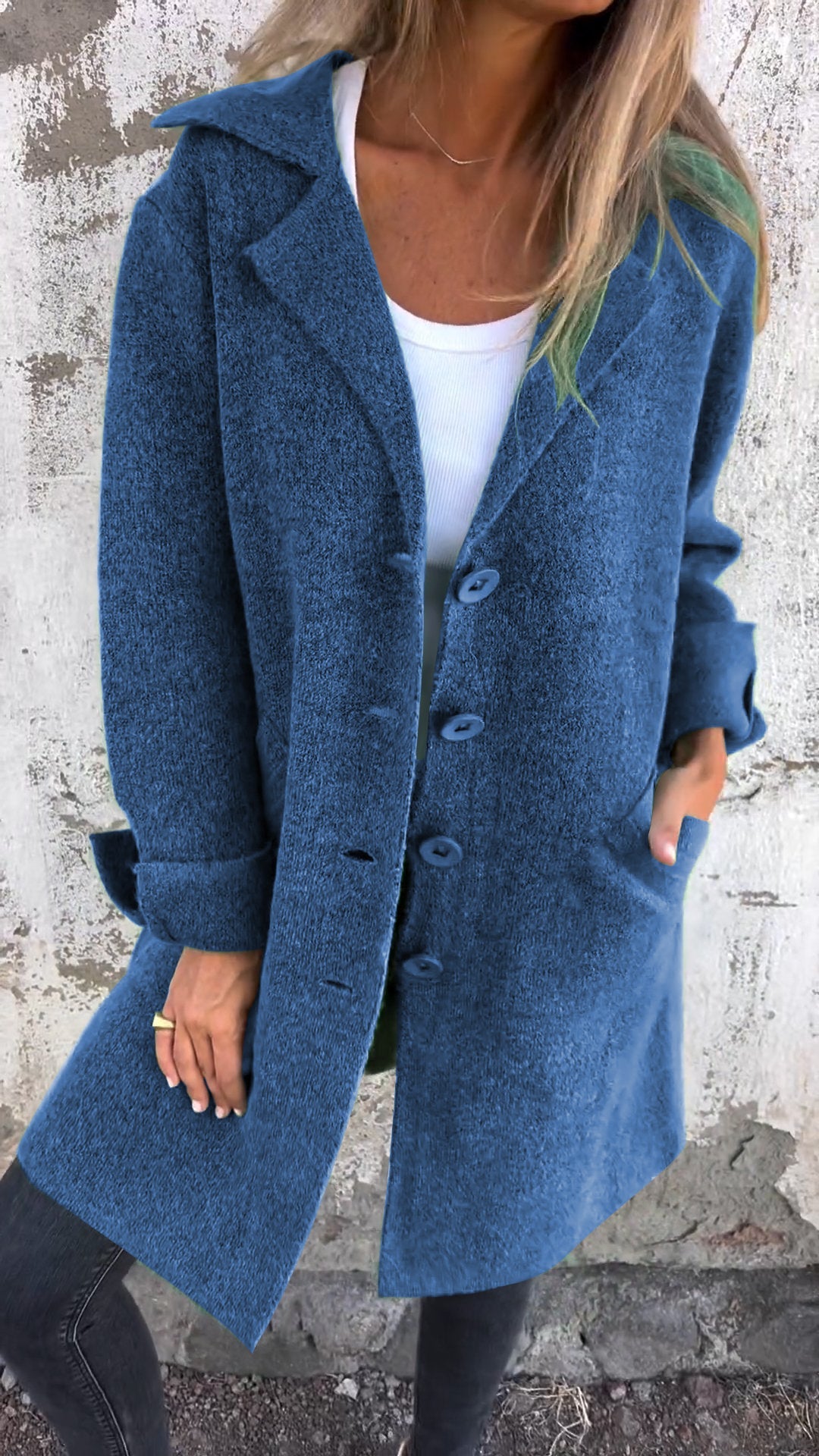 SALDI DI LIQUIDAZIONE🔥 Cappotto Lungo Casual Monopetto in Lana con Risvolto - SCONTO DEL 48%
