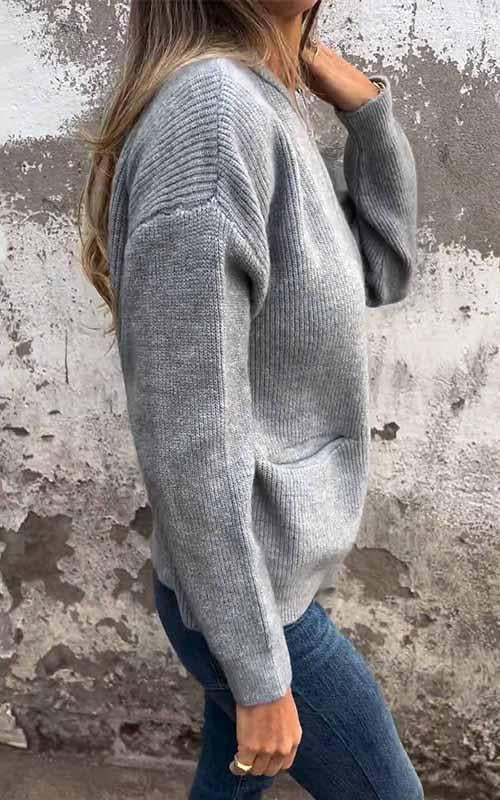 SVENDITA SCONTO FINO AL 70%🔥 Giacca con cerniera a collo tondo in maglia