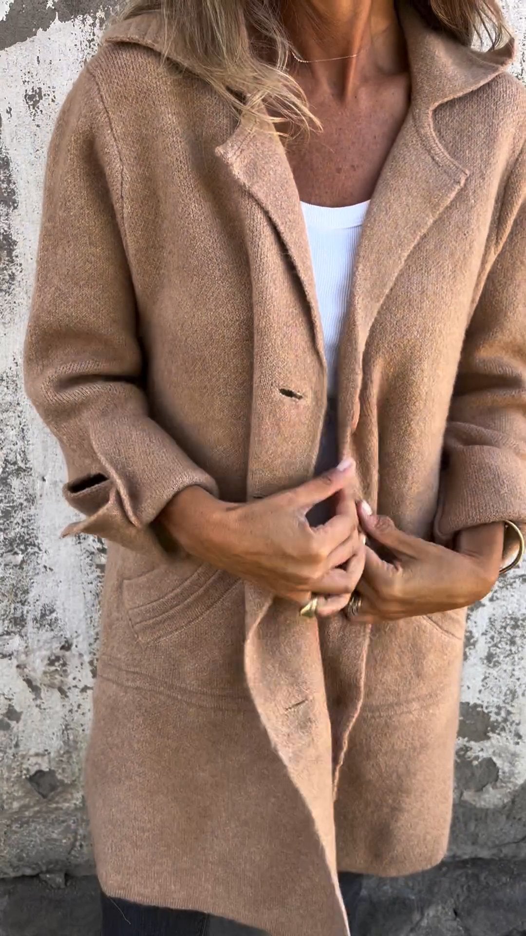 SALDI DI LIQUIDAZIONE🔥 Cappotto Lungo Casual Monopetto in Lana con Risvolto - SCONTO DEL 48%