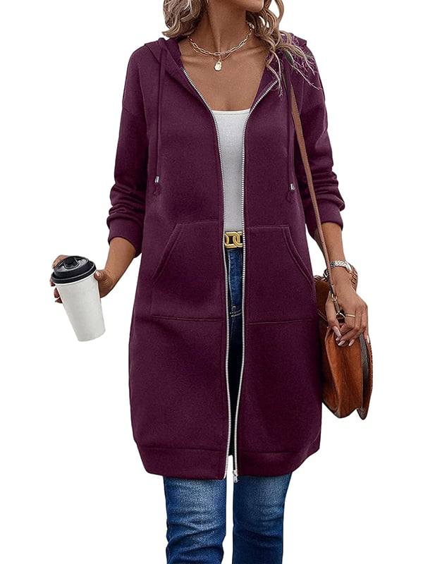Women Casual Zip up Fleece Hoodies
