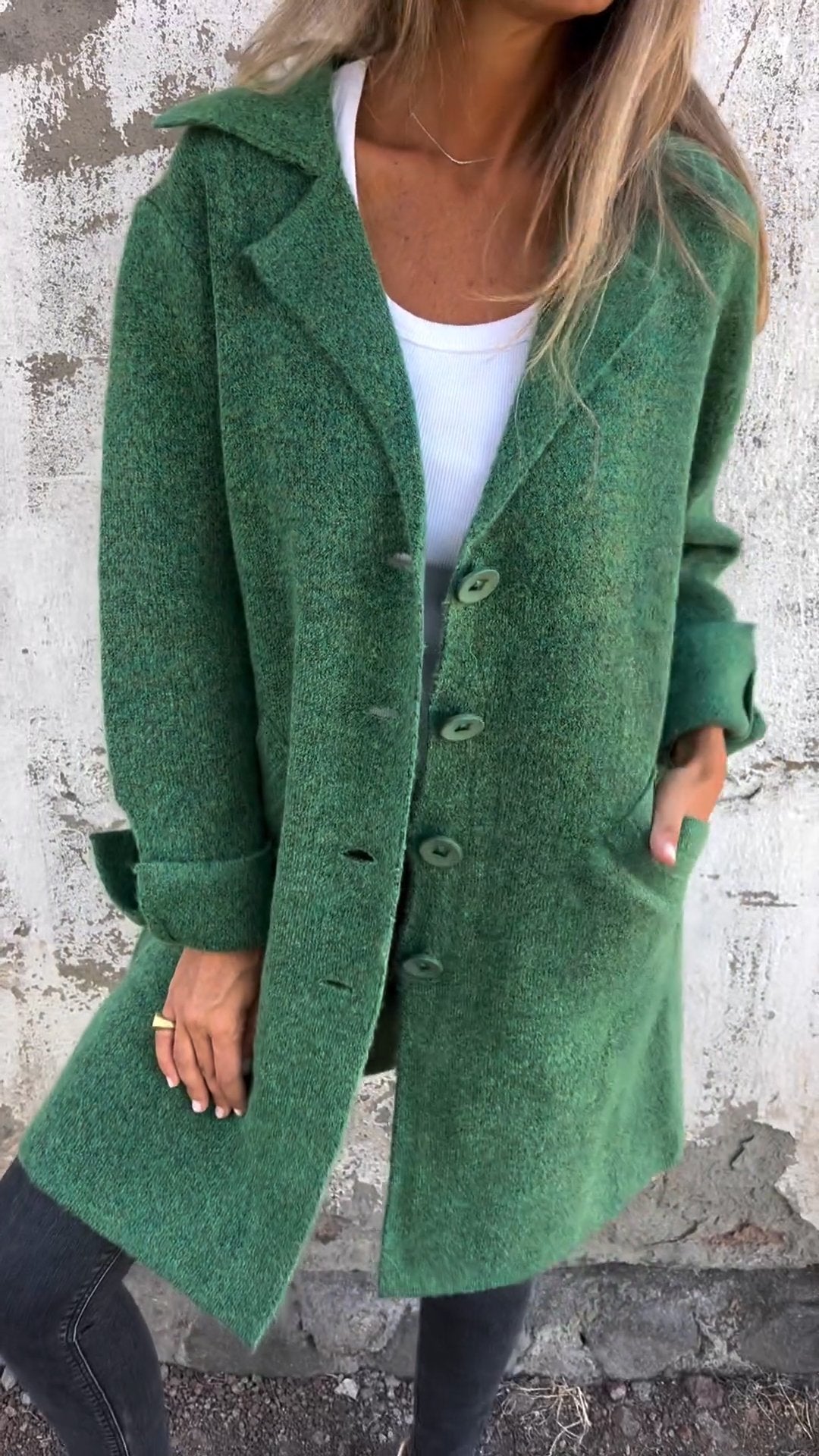 SALDI DI LIQUIDAZIONE🔥 Cappotto Lungo Casual Monopetto in Lana con Risvolto - SCONTO DEL 48%