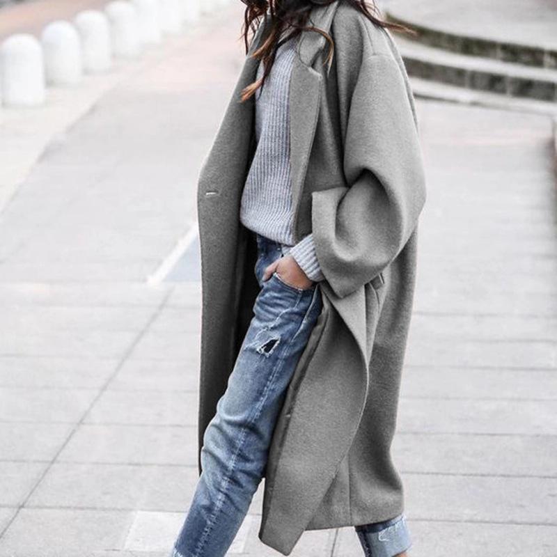 🔥Solo 36 rimasti in magazzino - Cappotto Oversize Retrò Casual Tinta Unita Antivento Caldo