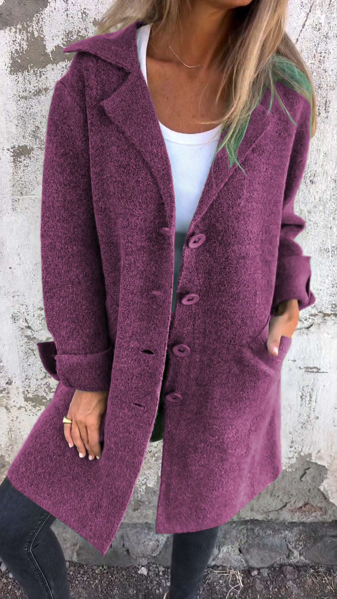 SALDI DI LIQUIDAZIONE🔥 Cappotto Lungo Casual Monopetto in Lana con Risvolto - SCONTO DEL 48%