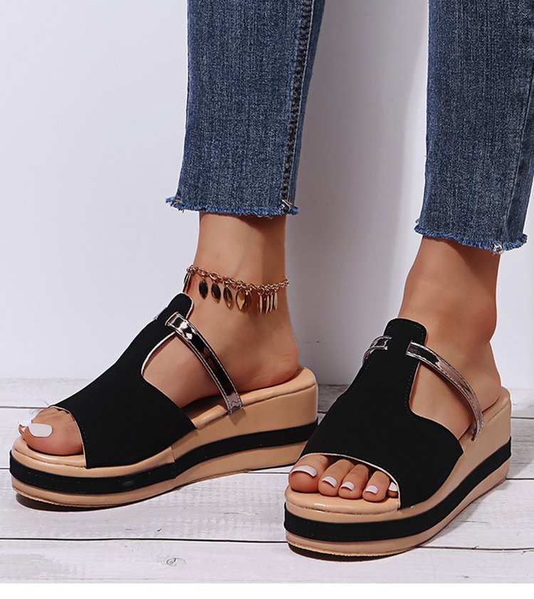 🔥Ultimo giorno di promozione 50% DI SCONTO - Sandali ortopedici con zeppa in pelle da donna