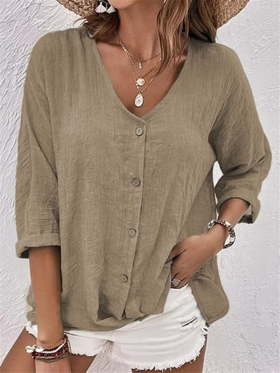 🔥Lockerer V-Ausschnitt Pullover Damen-Shirt