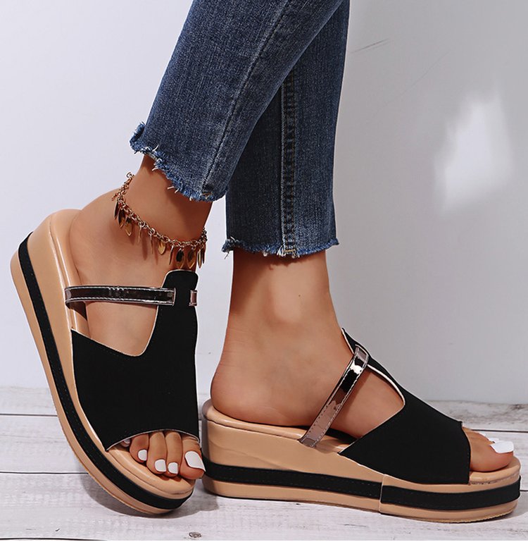 🔥Ultimo giorno di promozione 50% DI SCONTO - Sandali ortopedici con zeppa in pelle da donna
