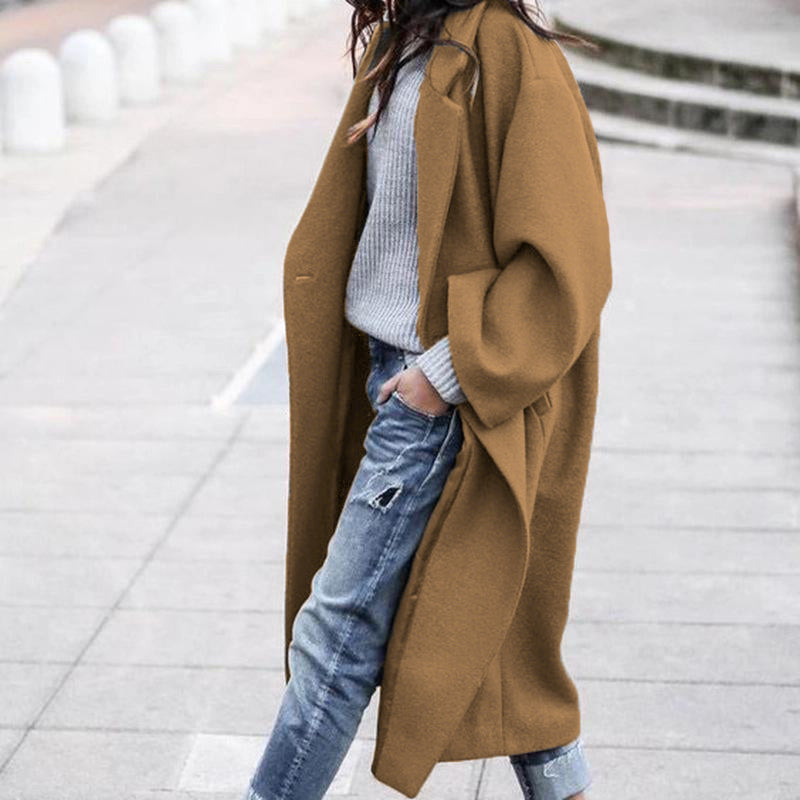 🔥Solo 36 rimasti in magazzino - Cappotto Oversize Retrò Casual Tinta Unita Antivento Caldo