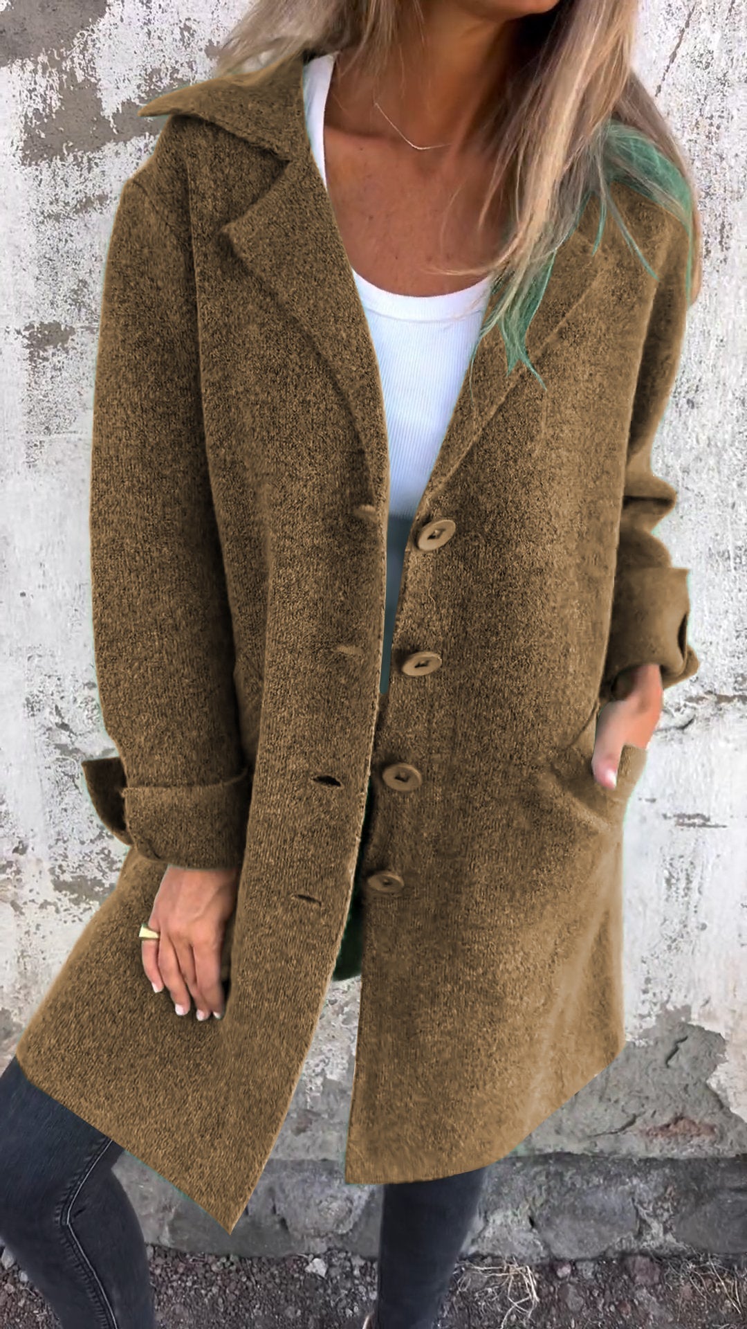 SALDI DI LIQUIDAZIONE🔥 Cappotto Lungo Casual Monopetto in Lana con Risvolto - SCONTO DEL 48%