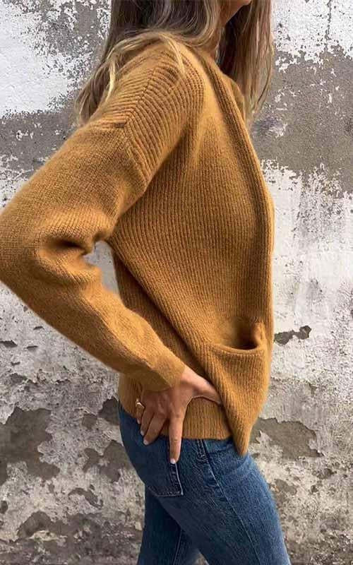 SVENDITA SCONTO FINO AL 70%🔥 Giacca con cerniera a collo tondo in maglia