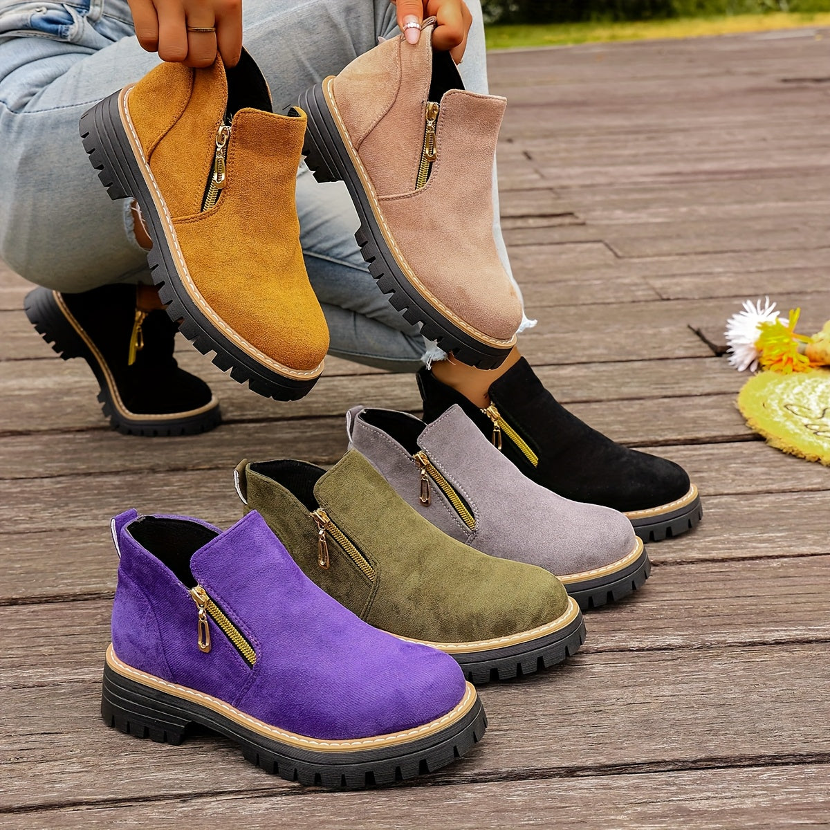 🔥Ultimo giorno di promozione SCONTO del 50% - Stivaletti da donna con plateau spesso