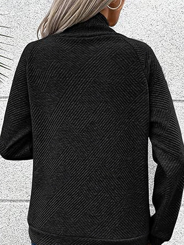🎄Saldi di Natale🔥Felpa da donna a collo alto con bottoni di design