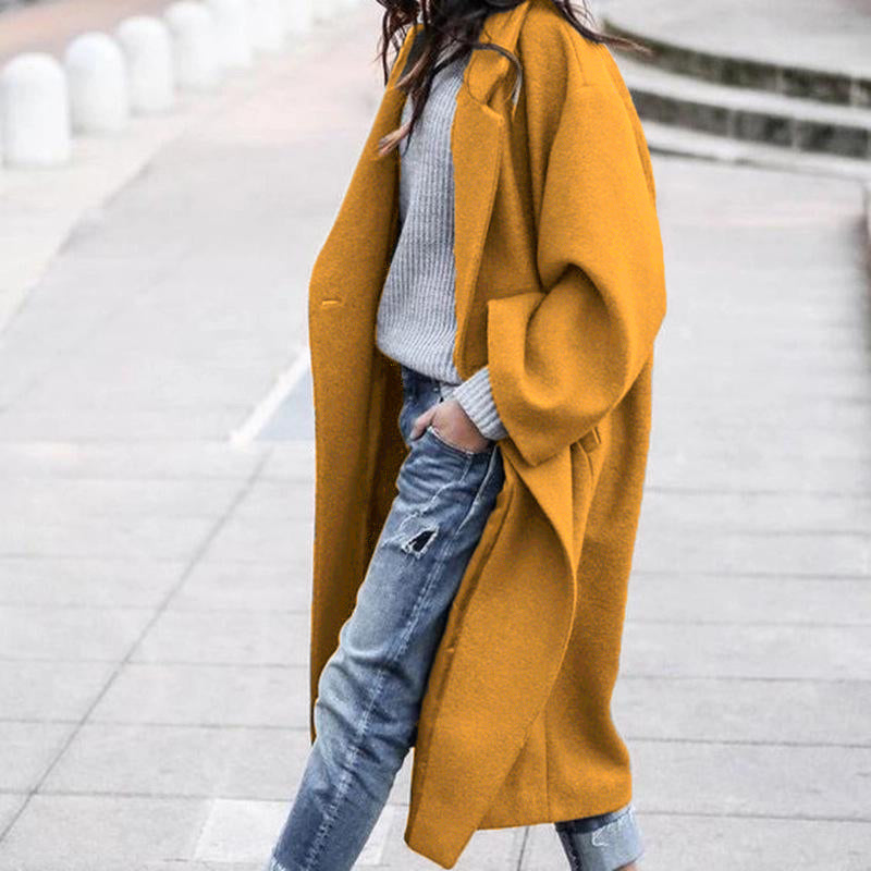 🔥Solo 36 rimasti in magazzino - Cappotto Oversize Retrò Casual Tinta Unita Antivento Caldo