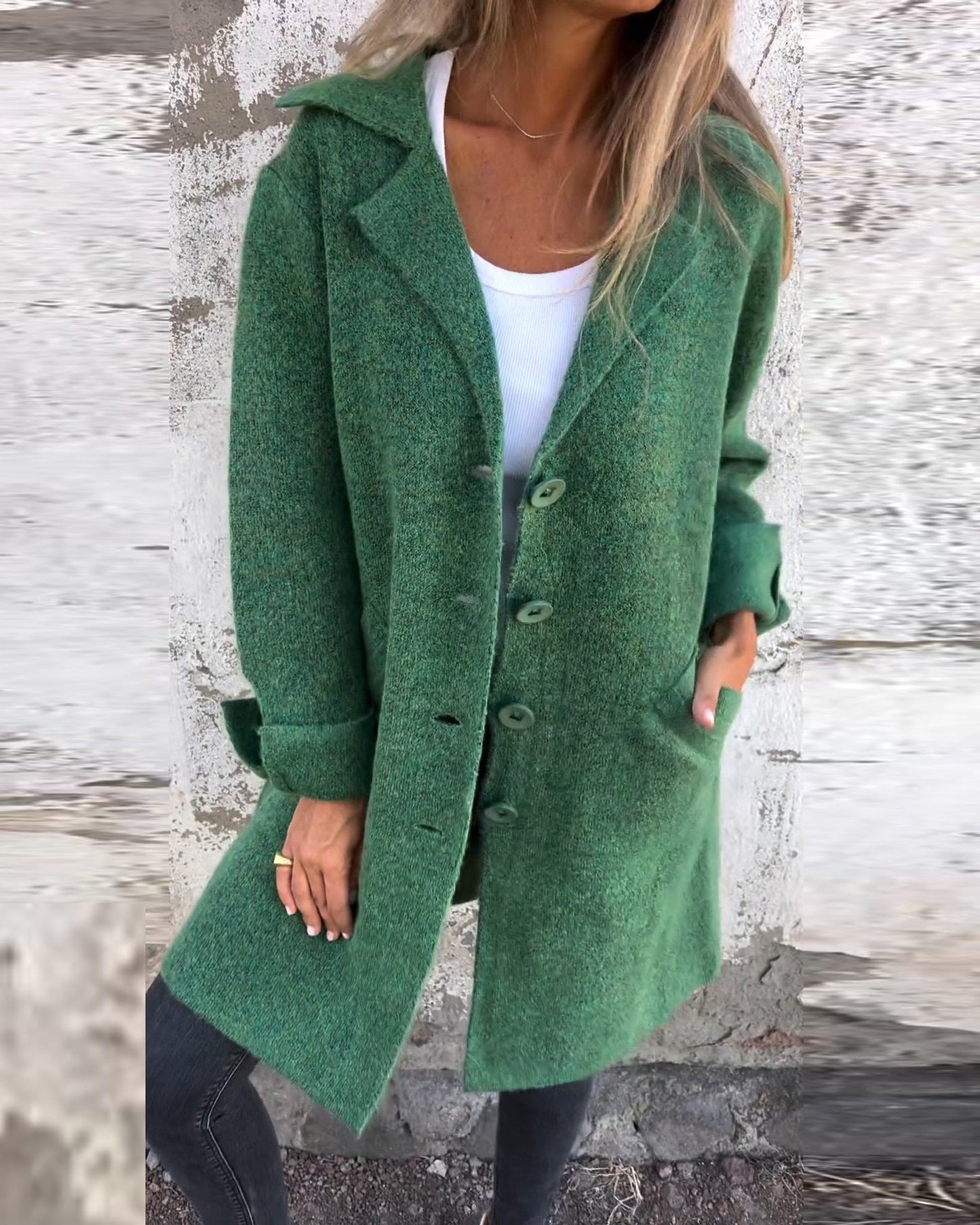 SALDI DI LIQUIDAZIONE🔥 Cappotto Lungo Casual Monopetto in Lana con Risvolto - SCONTO DEL 48%