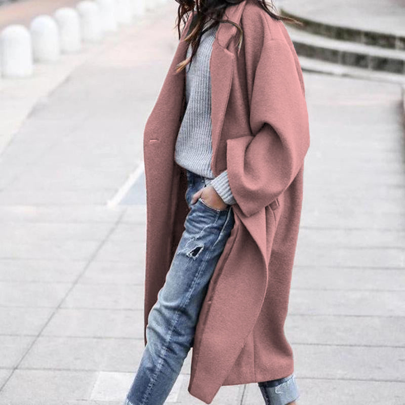 🔥Solo 36 rimasti in magazzino - Cappotto Oversize Retrò Casual Tinta Unita Antivento Caldo
