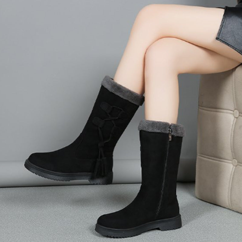 Stivali caldi da donna a metà polpaccio con cerniera laterale 🔥 50% di sconto diretto, il Re del rapporto qualità-prezzo! Questa offerta è epica!
